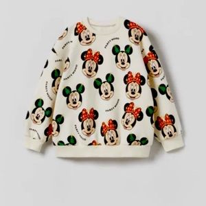 Zara Disney Kids Christmas Holiday Sweater Mickey & Minnie